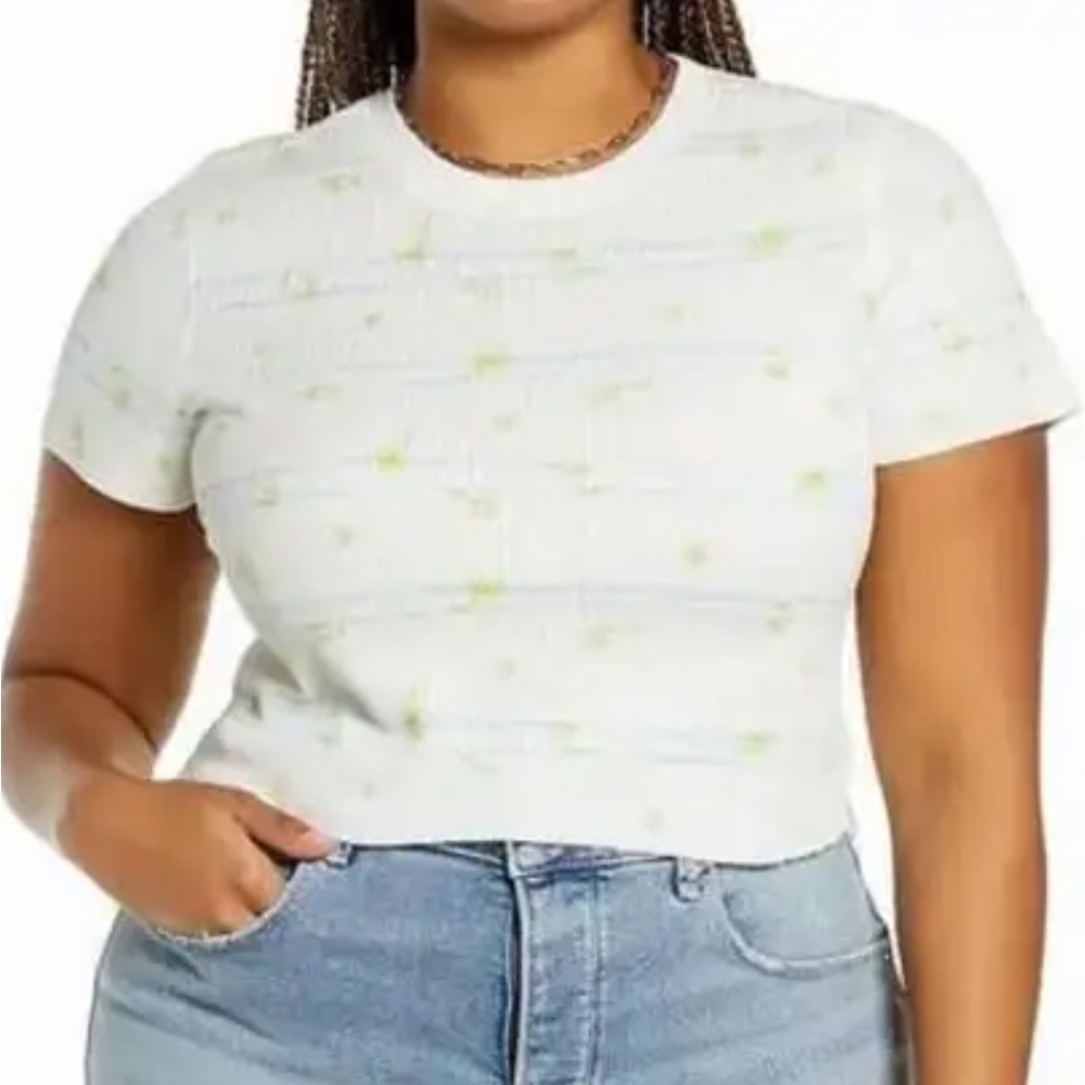 BP Nordstrom NWT Waffle Floral Crop Top